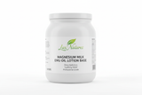 50 lbs container with magnesium milk Emu oil lotion base with Lux Natures logo with green leaf